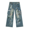 Vintage Yıkanmış Yırtık Detaylı Jean Pantolon, kombin görünüm — Navra Wear