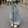 2000s Striped Curved Knife Bell Leg Utility Denim
