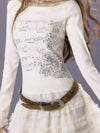 Digital-Age Lace Patch Slim Fit T-Shirt