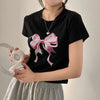 Cute Bow Print Fairy Artwork T-Shirt