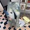 Classic Flower Stitched Denim