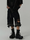 Heritage Mosaic Frayed Denim Shorts
