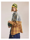 Worn Denim Plaid Fall Long Shirt