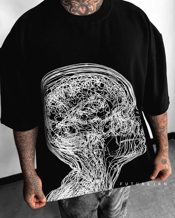 Rebel-Cut Hip Hop Obsidian Easy-Fit Short Sleeve T-Shirt alternatif görünüm