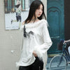Women Elegant Dark-Craft Off Shoulder T-Shirt
