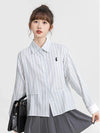 Sweet Preppy Stripe Retro Womens Long Top