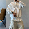 Fold Collar Retro Stitch Sweatshirt