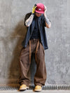 Yıkanmış Yırtık Detaylı Wide Leg Jean Pantolon, kombin görünüm — Navra Wear