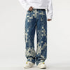 Vibrant Mosaic Checkerboard Printed Denim