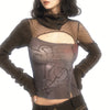 Aged Dirty-Art Irregular Fragment Knitted T-Shirt