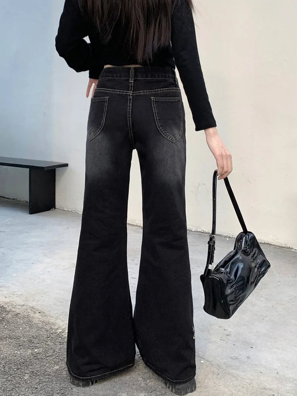 Heritage Flower Stitched Bell Denim alternatif görünüm