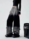 Heritage Black Grey Relaxed Wide Denim