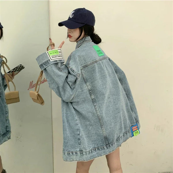 Oversized Seoul Urban Beat Denim Jacket alternatif görünüm