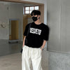 Concrete-Jungle Frosted Power-Print Velvets Typography Off-Duty T-Shirt