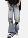 Modern Blue Rinse Torn Classic Leg Denim