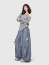 Smog Blue Ripped Jazz Trousers