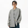 Ash Plaid Cool Elegant Long Blouse