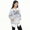 Turn-Of-Era Throwback Gray Letter Print Long Sleeve Shirt