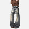 Vintage Yıkanmış Wide Leg Jean Pantolon, yakın çekim — Navra Wear
