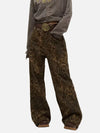 Model wearing the brown Feline Flair High-Waisted Pants