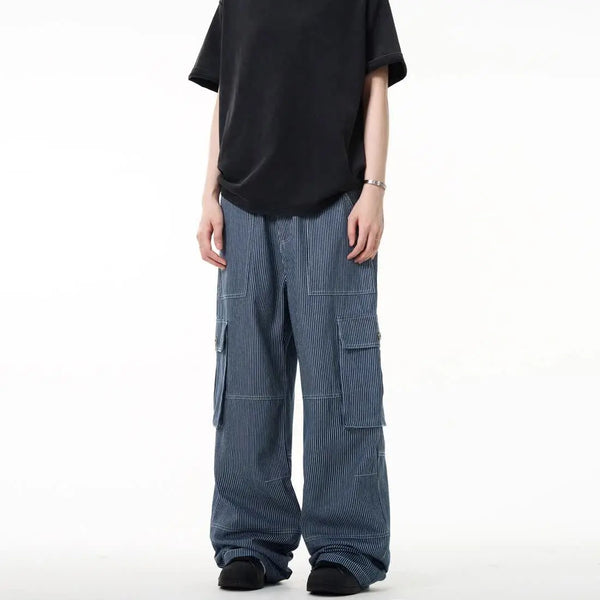 Heritage Western Style Striped Utility Denim alternatif görünüm