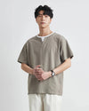 Seoul-Style Style Block-Color Color Laid-Back Fit V-Neck T-Shirt
