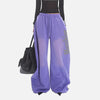 Y2K Wide Leg Gotik Baskılı Jogger, detay görünüm — Navra Wear