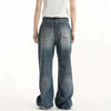 Sequin Mosaic Wornout Burr Edge Denim