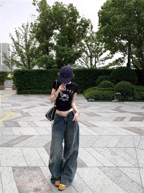 Classic Metro Rinse High-Rise Torn Denim alternatif görünüm