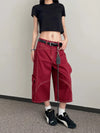 Timeless Urban Beat High-Rise Mosaic Utility Denim Shorts