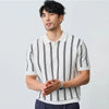 Men's Premium-Touch Line-Pattern Weekend Business Sport-Collar T-Shirt