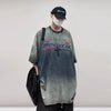 Faded Era Embroidery Denim Hip Hop T-Shirt