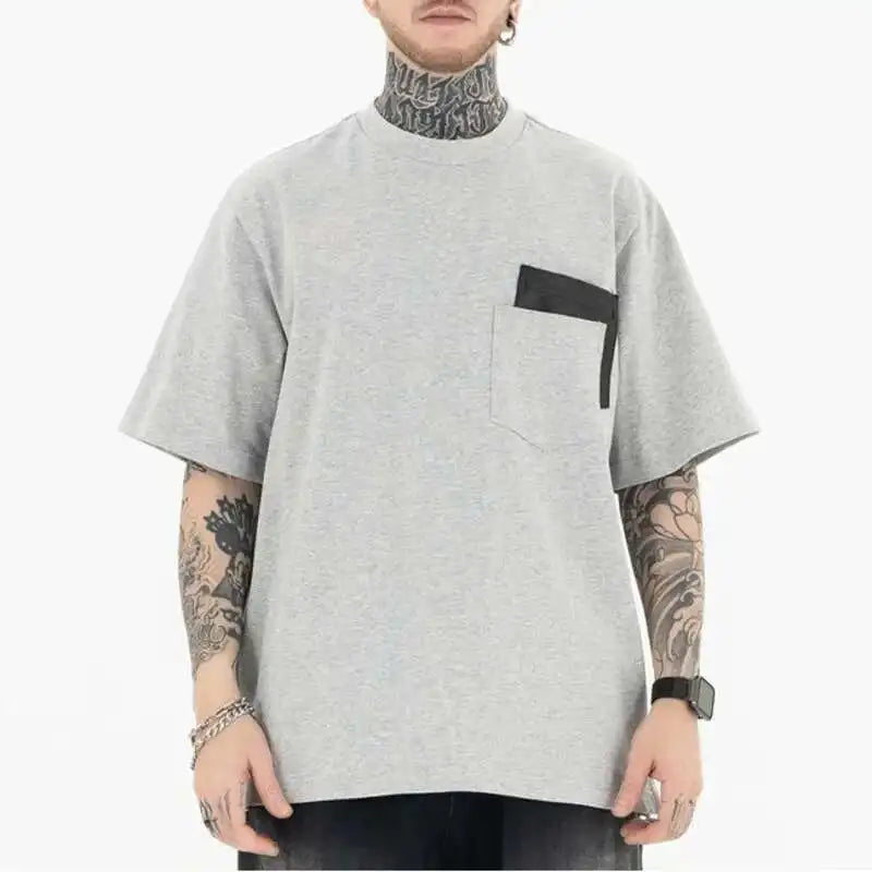 Current Leather Fragment Double Pocket T-Shirt
