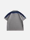 Freedom-State Style Old School Color Block Sport-Collar Off-Duty T-Shirt