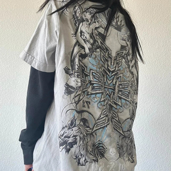 Digital-Age Celestial Symmetry T-Shirt alternatif görünüm
