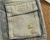 Blown Out Cargo Denim Shorts