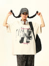 Irregular Print Old School Short-Sleeved T-Shirt