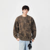 Batik Desenli Bisiklet Yaka Sweatshirt, kombin görünüm — Navra Wear