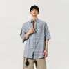 Mens Stylish Plaid Cool Short Sleeve Top
