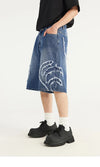 Mosaic Denim Shorts