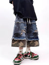 Timeless Woodland Splicing Denim Shorts