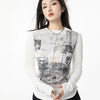 Digital-Age Han River Print Print T-Shirt