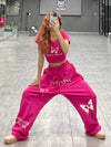 Y2K Wide Leg Jogger, arka görünüm — Navra Wear