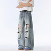 Lightweight Faded High Waisted Bell Leg Denim