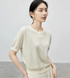 Neck Round Argyle Knit Soft T-Shirt