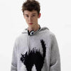 Vibrant Tokyo Cat Print Knit Sweatshirt