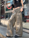 Western Style Aesthetic Torn Denim