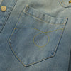 Kadın Mavi Jean Gömlek, arka görünüm — Navra Wear