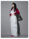 White Grey Dance Trousers