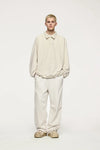 Model weearing the beige Comfort Fit Drawstring Pants